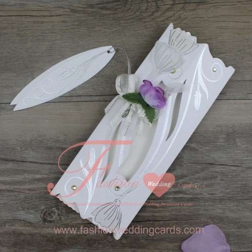 White Make Scroll Wedding Invitation 